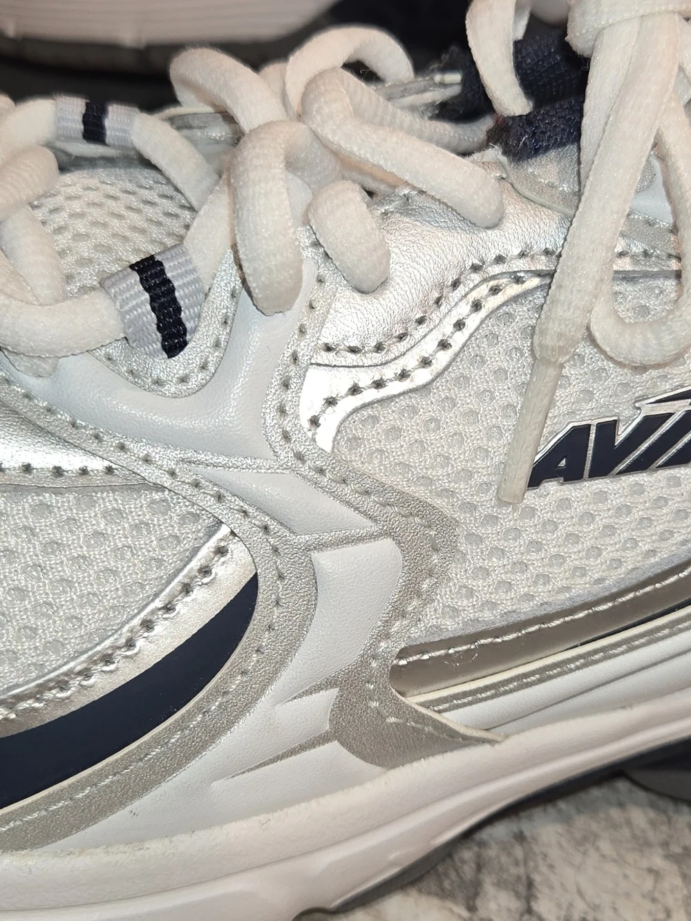 Avia White and Gray Women's Athletic Sneakers